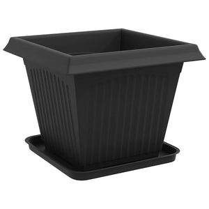 Γλάστρες φυτών 6 pcs Μαύρο 38 x 38 x 30 εκ Πλαστικό - Pakobazaar