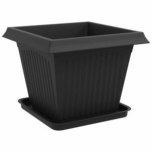 Γλάστρες φυτών 6 pcs Μαύρο 43 x 43 x 33,5 εκ Πλαστικό - Pakobazaar
