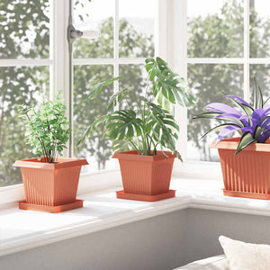Γλάστρες φυτών 24 pcs Κεραμιδί 16 x 16 x 14 εκ Πλαστικό - Pakobazaar