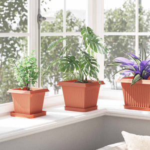Γλάστρες φυτών 24 pcs Κεραμιδί 20 x 20 x 16 εκ Πλαστικό - Pakobazaar