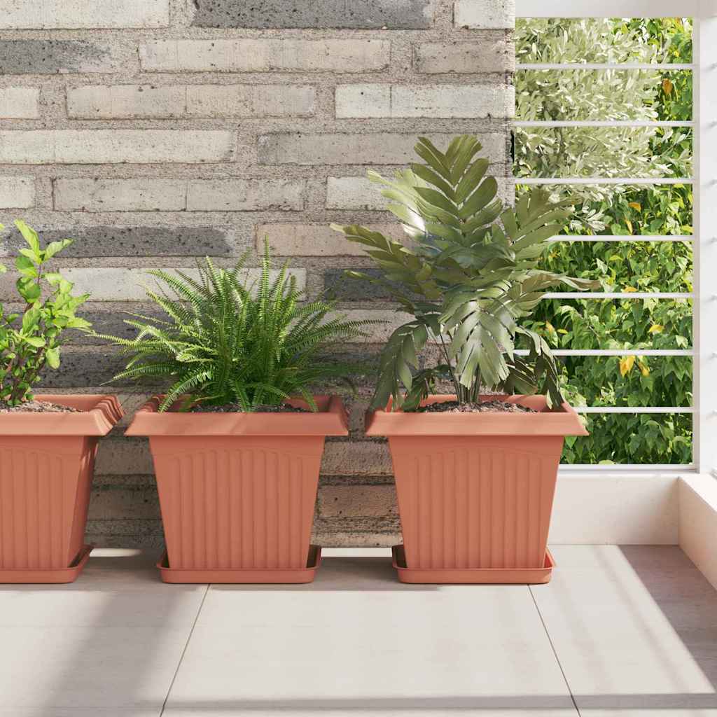 Γλάστρες φυτών 24 pcs Κεραμιδί 28,5 x 28,5 x 22 εκ Πλαστικό - Pakobazaar