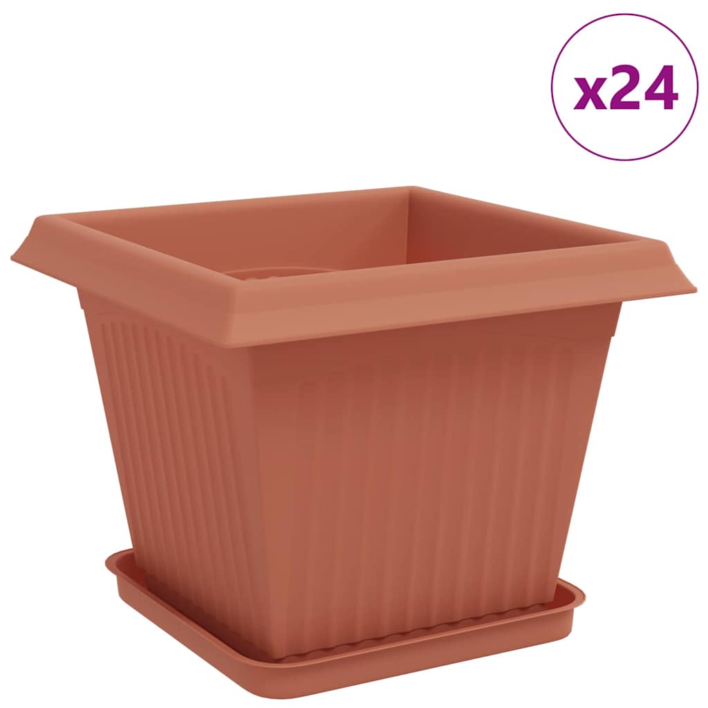 Γλάστρες φυτών 24 pcs Κεραμιδί 33 x 33 x 26 εκ Πλαστικό - Pakobazaar