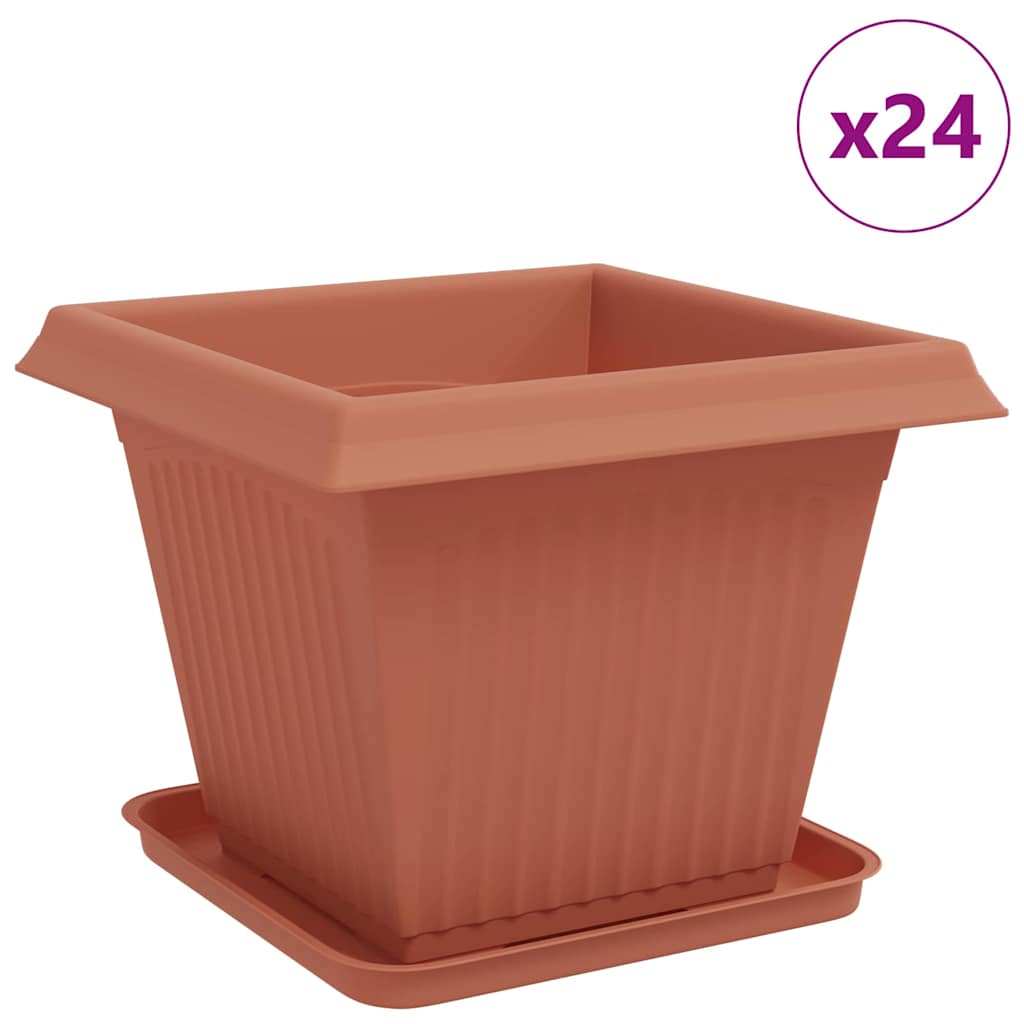 Γλάστρες φυτών 24 pcs Κεραμιδί 38 x 38 x 30 εκ Πλαστικό - Pakobazaar