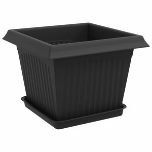 Γλάστρες φυτών 24 pcs Μαύρο 23 x 23 x 17,5 εκ Πλαστικό - Pakobazaar