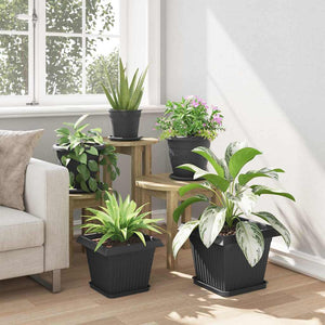 Γλάστρες φυτών 24 pcs Μαύρο 28,5 x 28,5 x 22 εκ Πλαστικό - Pakobazaar