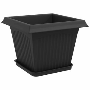 Γλάστρες φυτών 24 pcs Μαύρο 28,5 x 28,5 x 22 εκ Πλαστικό - Pakobazaar