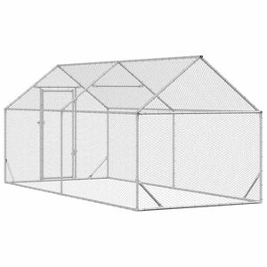 Κλουβί για κότες Ασημί 400x170x177εκ Επικαλυμμένος Χάλυβας - Pakobazaar