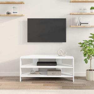 ΓωνιακήΒάσηΤηλεόρασης Λευκό 102x40,5x45εκ Επεξεργασμένο ξύλο - Pakobazaar