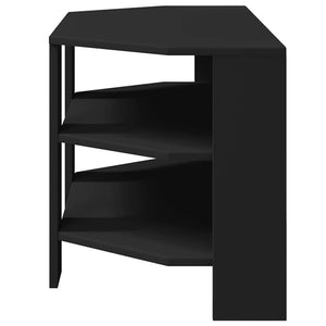 ΓωνιακήΒάσηΤηλεόρασης 102x40,5x45εκ Μαύρο Επεξεργασμένο Ξύλο