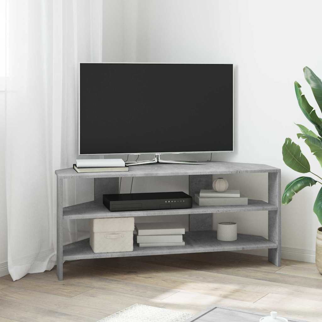 ΓωνιακήΒάσηΤηλεόρασης Σκυρόδεμα Γκρι 102x40,5x45εκ - Pakobazaar