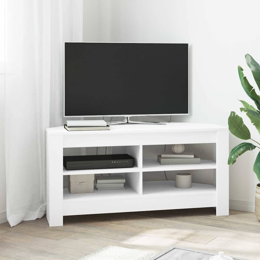 ΓωνιακήΒάσηΤηλεόρασης Λευκό 102 x 40,5 x 45 εκ
