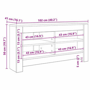 ΓωνιακήΒάσηΤηλεόρασης 102 x 40,5 x 45 εκ Δρύς Sonoma