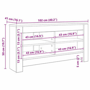 ΓωνιακήΒάσηΤηλεόρασης 102 x 40,5 x 45 εκ Γκρίζο Σονομα