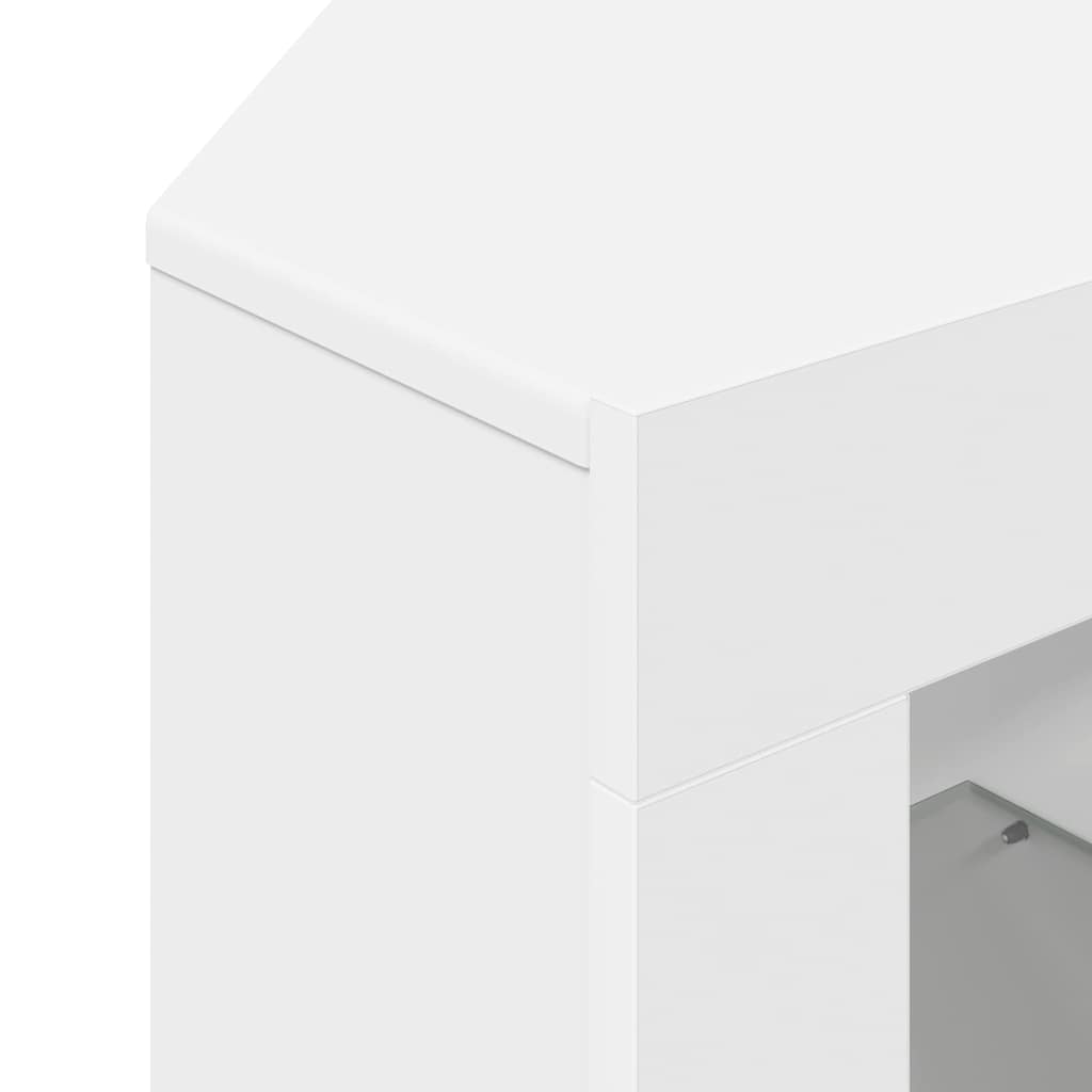 Γωνιακός LED Τηλεοπτικός Κάμπινγκ Επιτοίχιο Λευκό 100x40x68εκ. - Pakobazaar