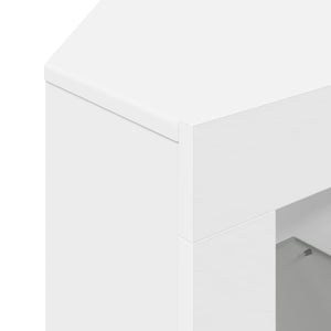 Γωνιακός LED Τηλεοπτικός Κάμπινγκ Επιτοίχιο Λευκό 100x40x68εκ. - Pakobazaar