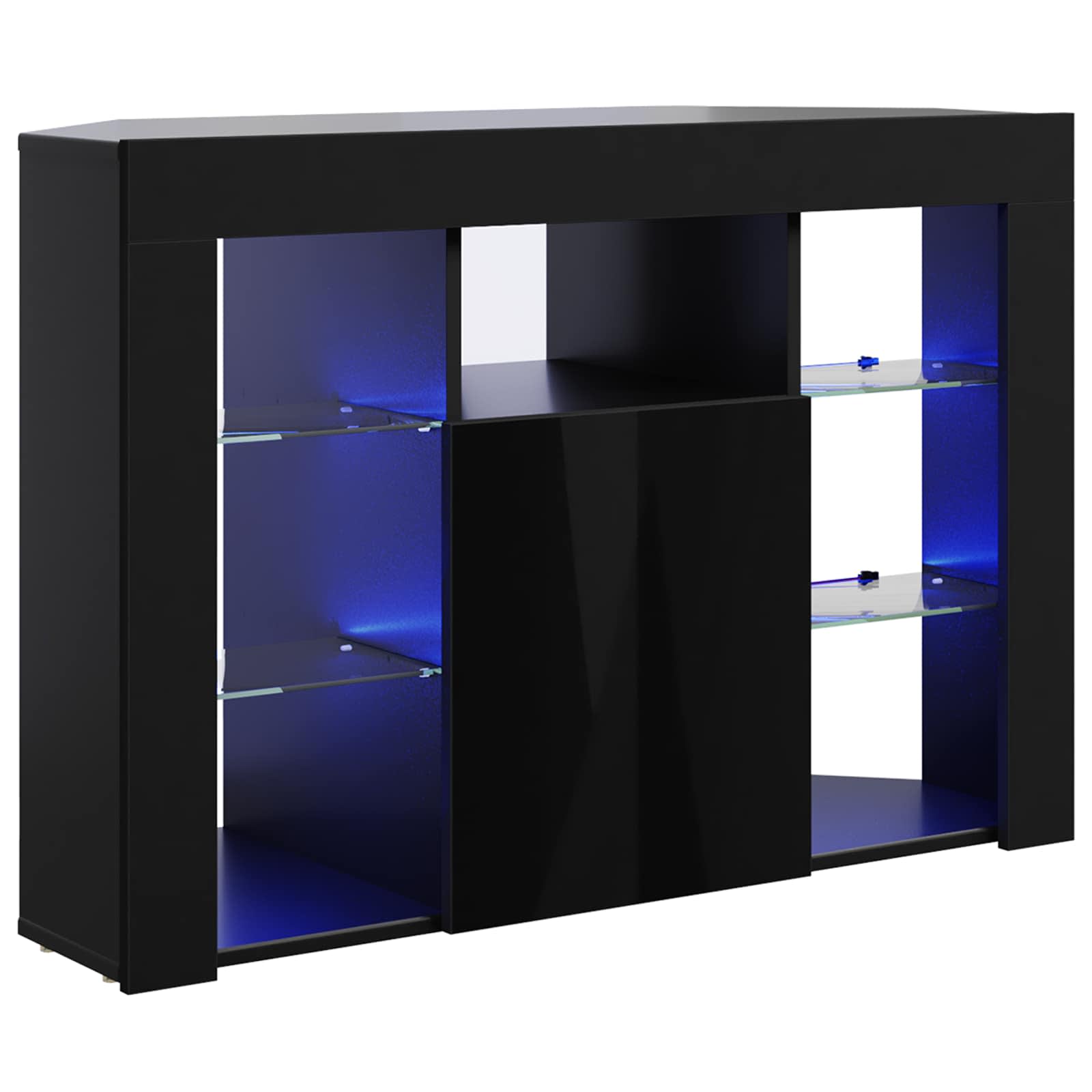 Γωνιακός LED Τηλεοπτικός Κάμπινγκ 100x40x68εκ. Μαύρο