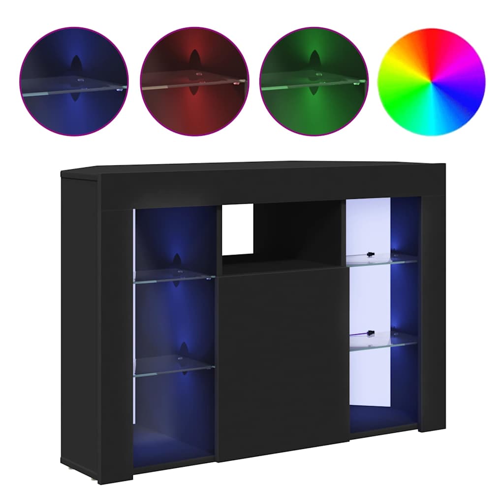 Γωνιακός LED Τηλεοπτικός Κάμπινγκ Επιτοίχιο Μαύρο 100x40x68εκ. - Pakobazaar