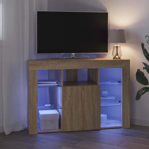 Γωνιακός LED Τηλεοπτικός Κάμπινγκ Δρύς Sonoma 100x40x68εκ. - Pakobazaar