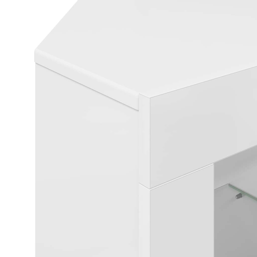 Γωνιακός LED Τηλεοπτικός Κάμπινγκ Υψηλή γυαλιστερή Λευκή - Pakobazaar