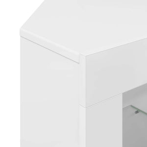Γωνιακός LED Τηλεοπτικός Κάμπινγκ Υψηλή γυαλιστερή Λευκή - Pakobazaar