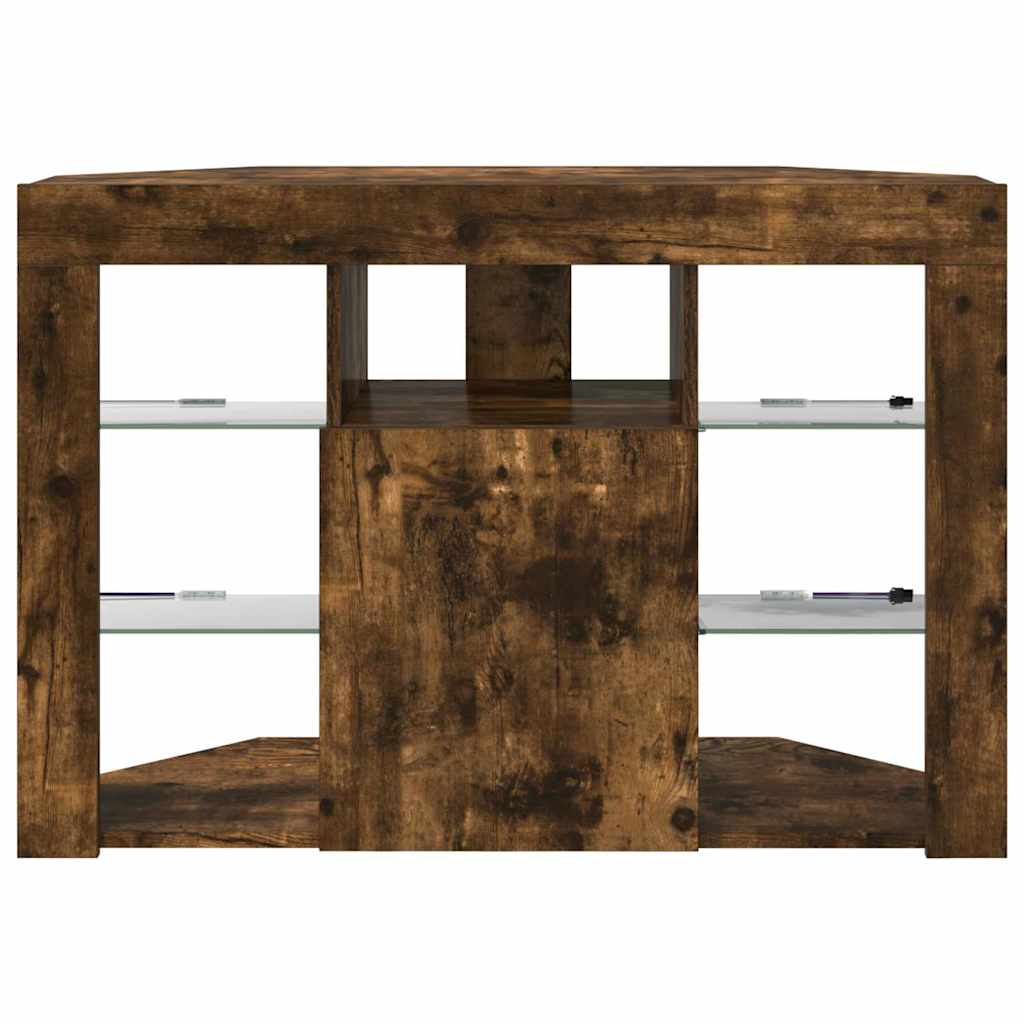 Γωνιακός LED Τηλεοπτικός Κάμπινγκ Καπνιστό Δρύς 100x40x68εκ. - Pakobazaar