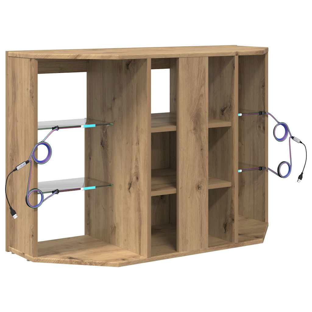 Γωνιακός LED Τηλεοπτικός Κάμπινγκ Artisan Oak 100x40x68εκ. - Pakobazaar