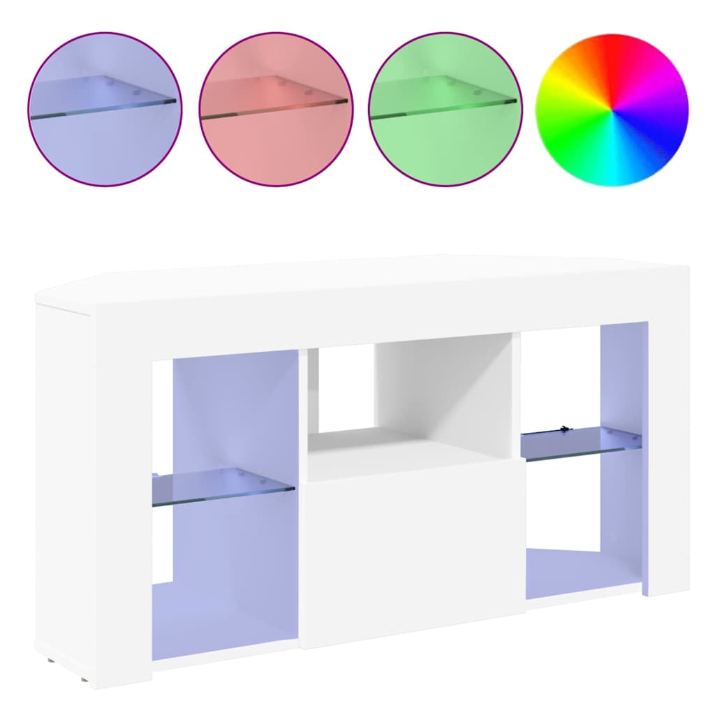 Γωνιακός LED Τηλεοπτικός Κάμπινγκ Λευκό 100 x 40 x 50 cm - Pakobazaar