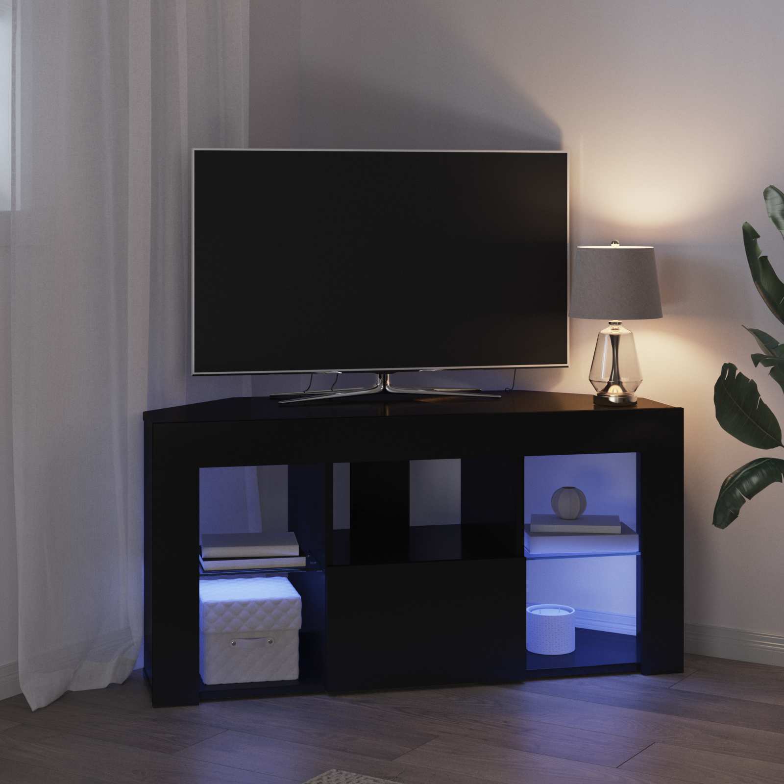 Γωνιακός LED Τηλεοπτικός Κάμπινγκ Μαύρο 100 x 40 x 50 cm