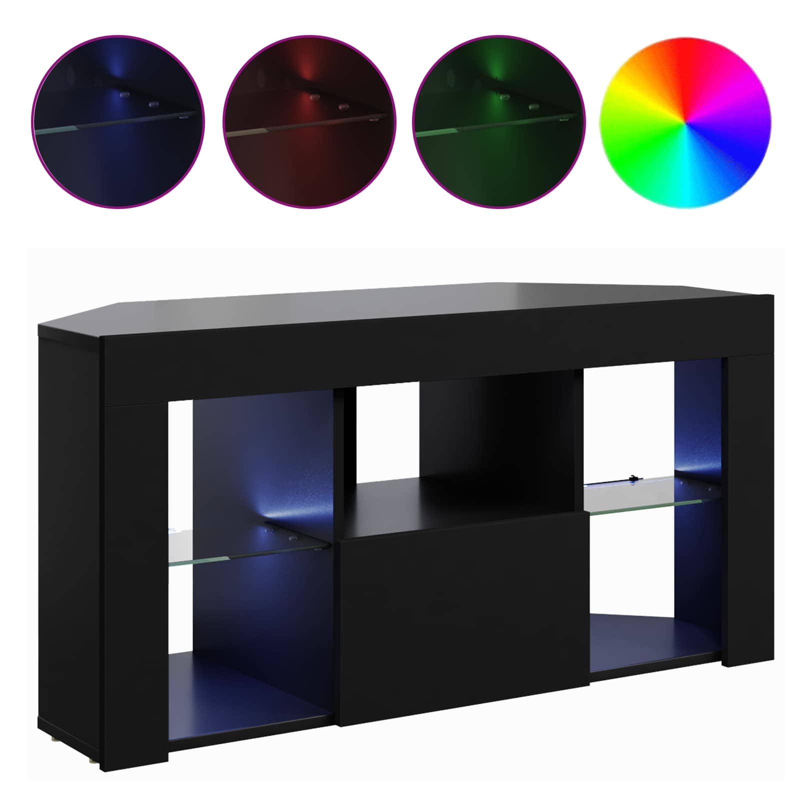 Γωνιακός LED Τηλεοπτικός Κάμπινγκ Μαύρο 100 x 40 x 50 cm