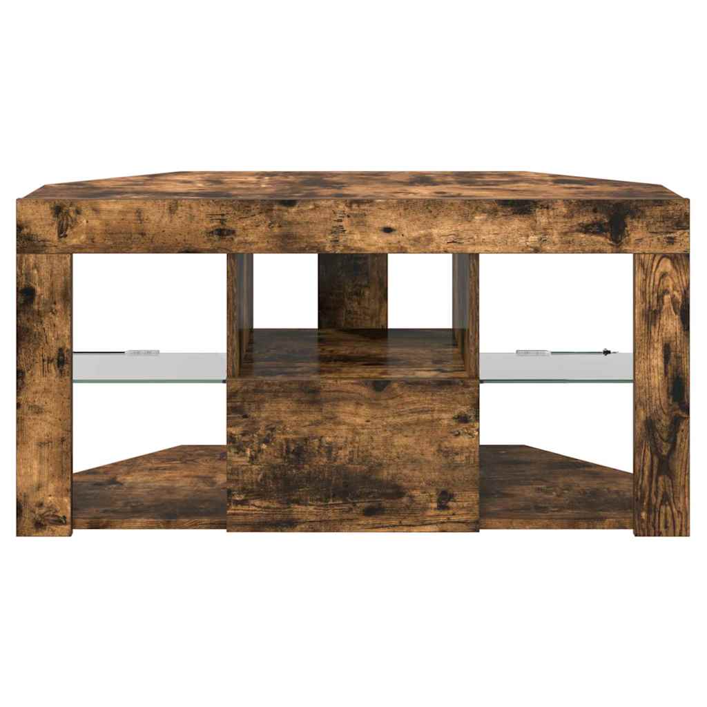 Γωνιακός LED Τηλεοπτικός Κάμπινγκ Επιτοίχιο Καπνιστό Δρύς - Pakobazaar