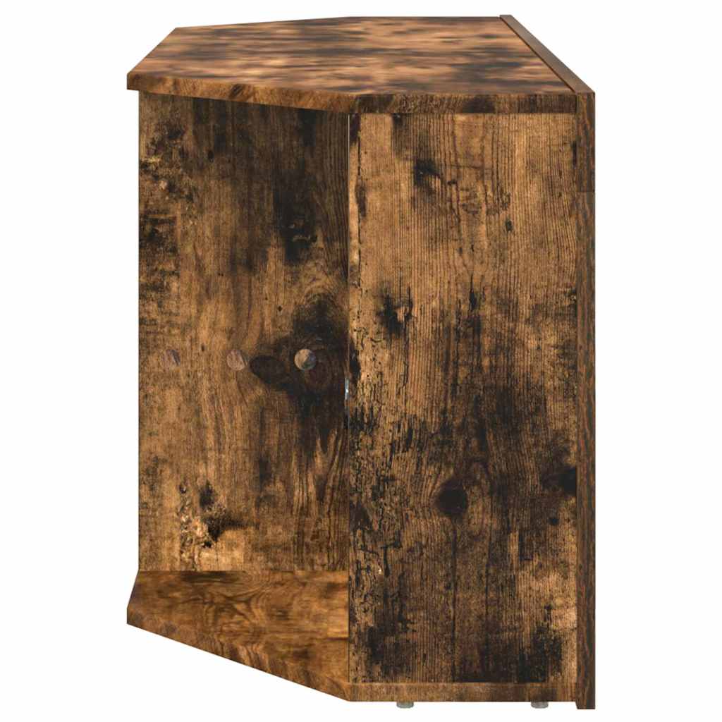 Γωνιακός LED Τηλεοπτικός Κάμπινγκ Επιτοίχιο Καπνιστό Δρύς - Pakobazaar