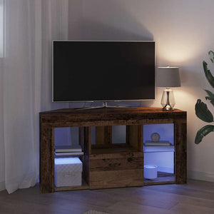 Γωνιακός LED Τηλεοπτικός Κάμπινγκ 100 x 40 x 50 cm Παλιό ξύλο