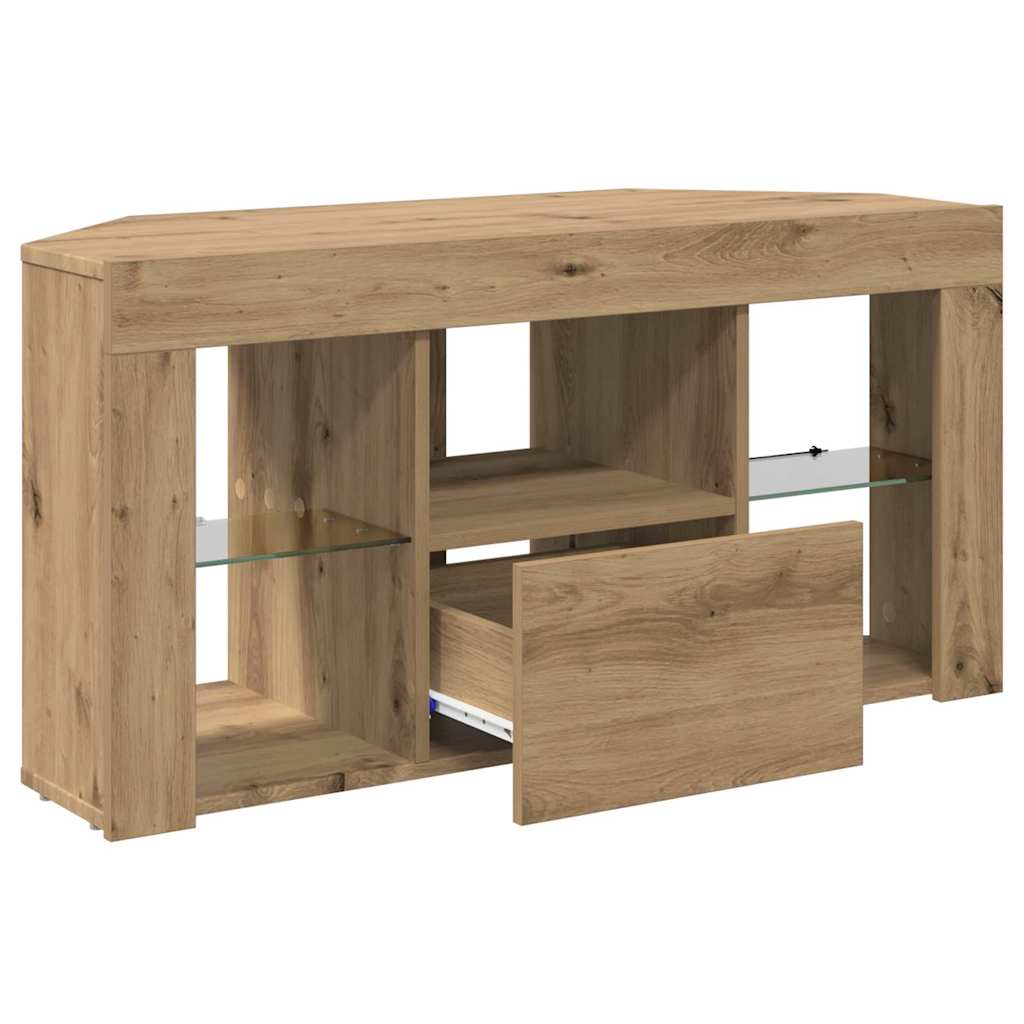 Γωνιακός LED Τηλεοπτικός Κάμπινγκ Artisan Oak 100 x 40 x 50 cm - Pakobazaar