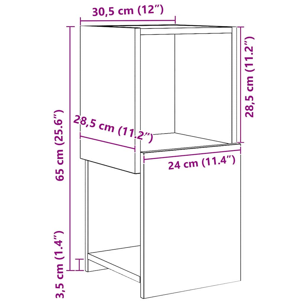 Γωνιακό Ντουλάπι Δρύς Sonoma 30,5x30x65εκ Επεξεργασμένο ξύλο