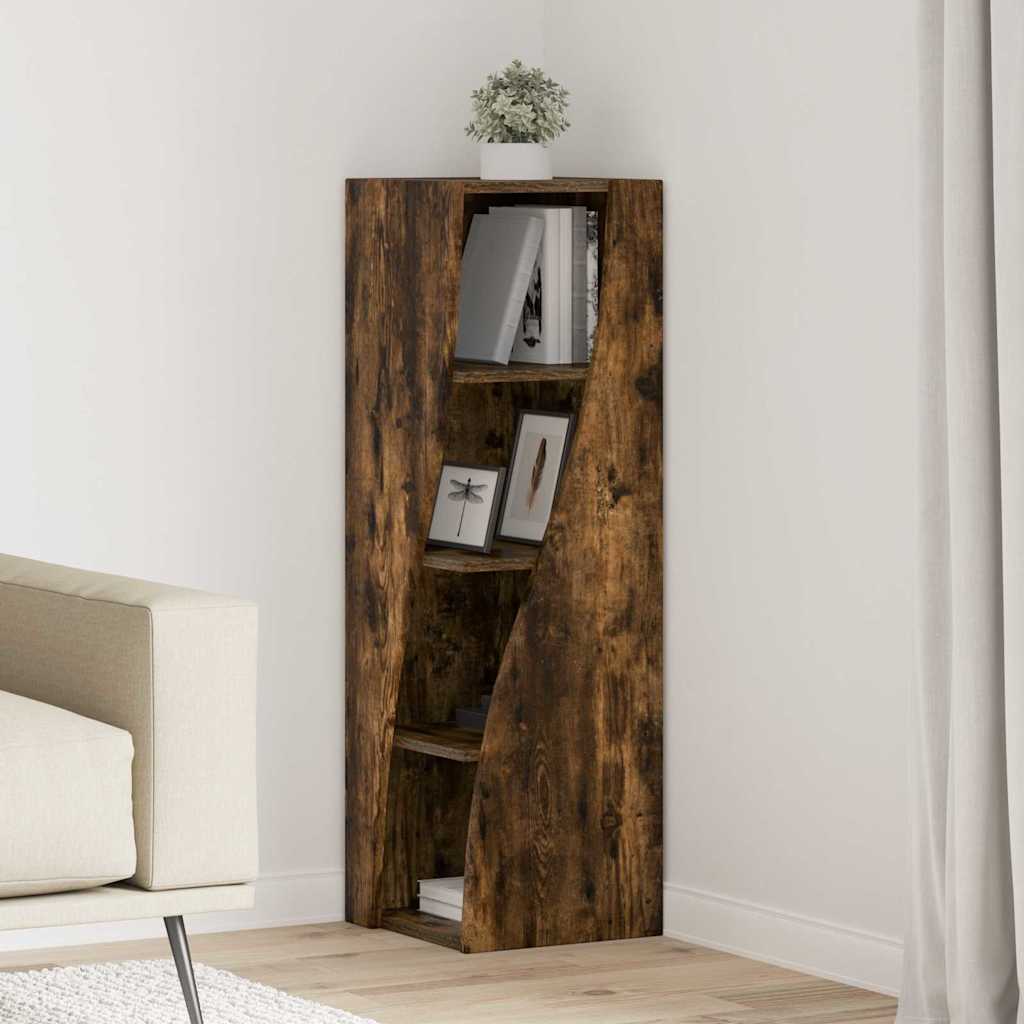 Γωνιακό Ντουλάπι Καπνιστό Δρύς 32x32x102εκ Επεξεργασμένο ξύλο