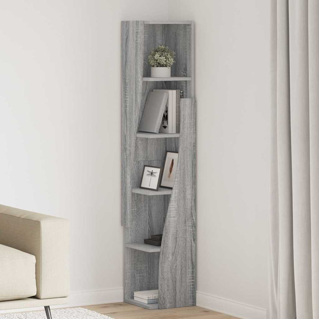 Γωνιακό Ντουλάπι Γκρίζο Σονομα 27,5x27x140εκ Επεξεργασμένο ξύλο - Pakobazaar