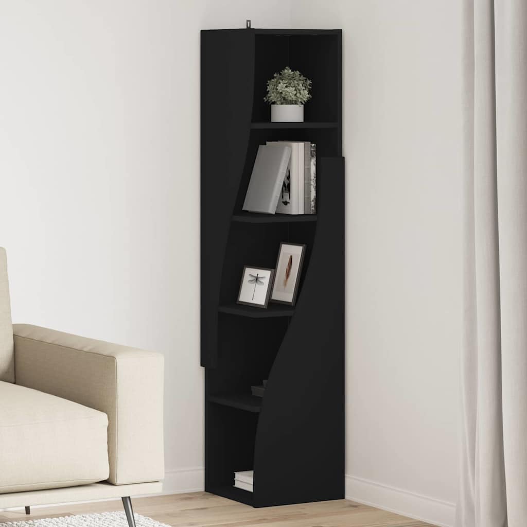 Γωνιακό Ντουλάπι Μαύρο 32x32x140εκ Επεξεργασμένο ξύλο - Pakobazaar