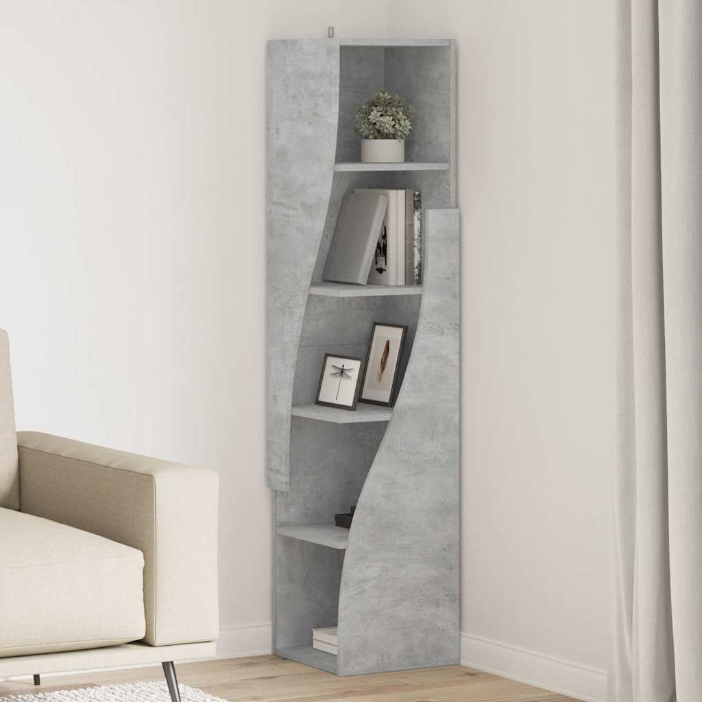 Γωνιακό Ντουλάπι Σκυρόδεμα Γκρι 32x32x140εκ Επεξεργασμένο ξύλο - Pakobazaar