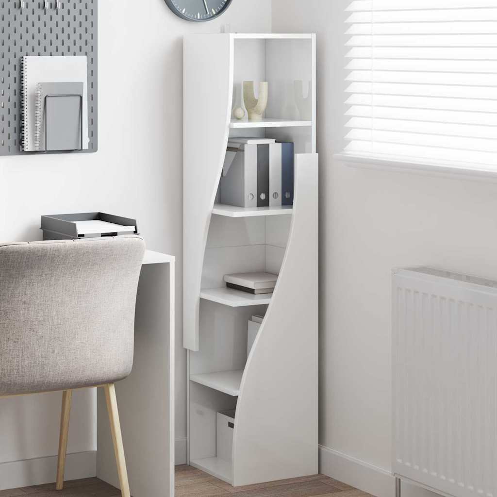 Γωνιακό Ντουλάπι Υψηλής γυαλάδας λευκό 32x32x140εκ