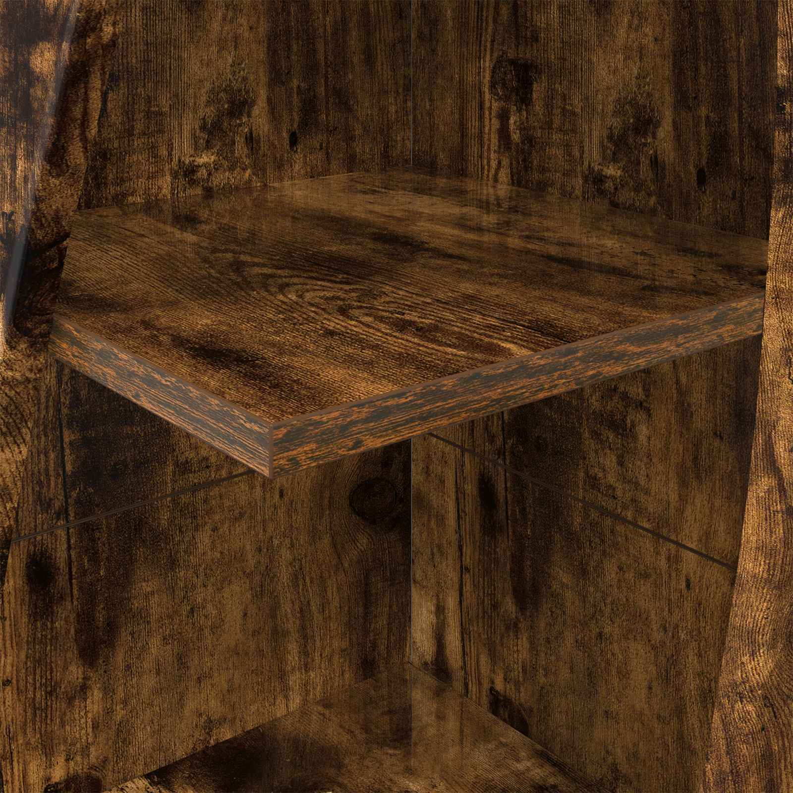 Γωνιακό Ντουλάπι 32x32x140εκ Επεξεργασμένο Ξύλο Καπνιστό Δρύς
