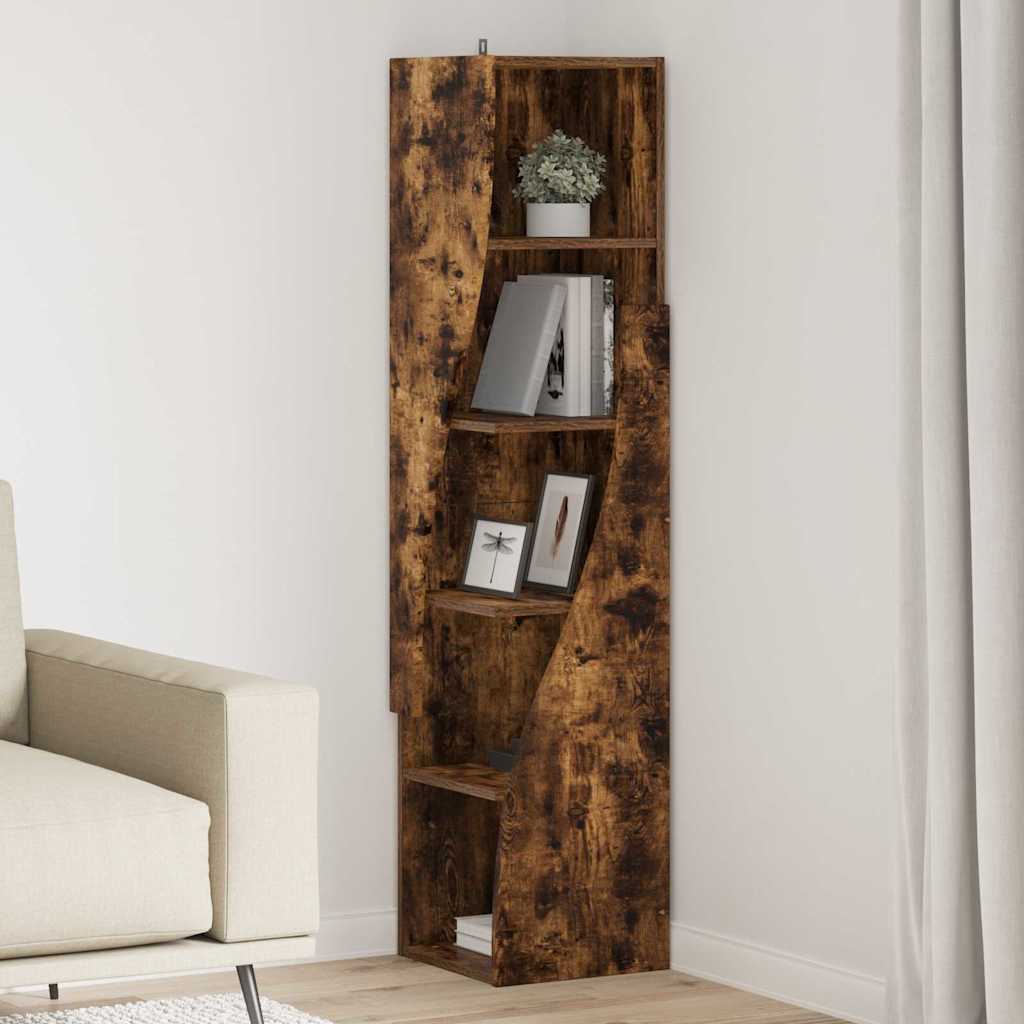 Γωνιακό Ντουλάπι Καπνιστό Δρύς 32x32x140εκ Επεξεργασμένο ξύλο - Pakobazaar