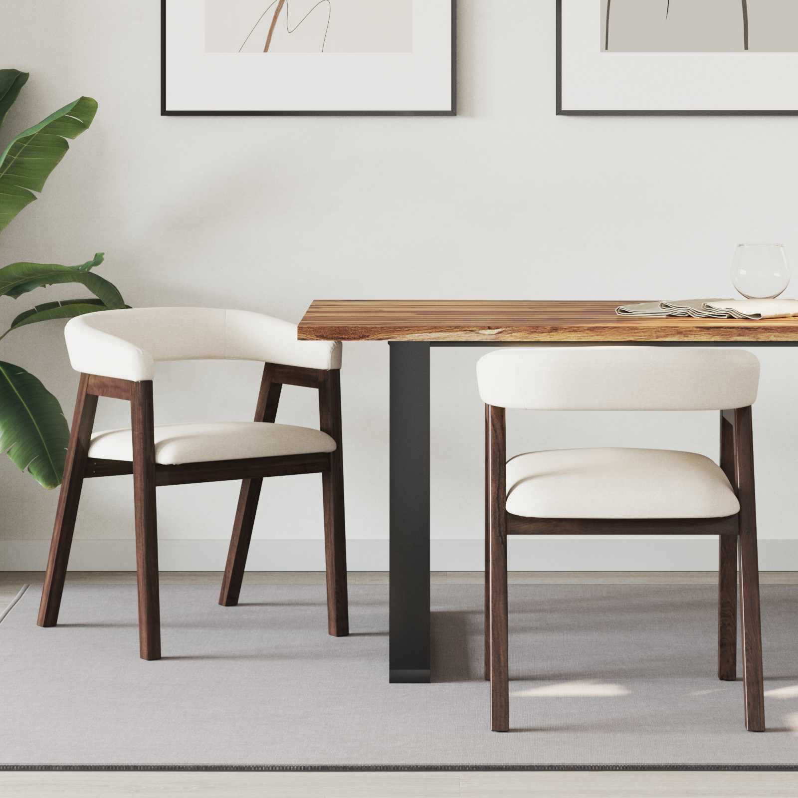 Καρέκλες φαγητού 2 pcs Ανοιχτό καφέ 54 x 57 x 73 εκ - Pakobazaar