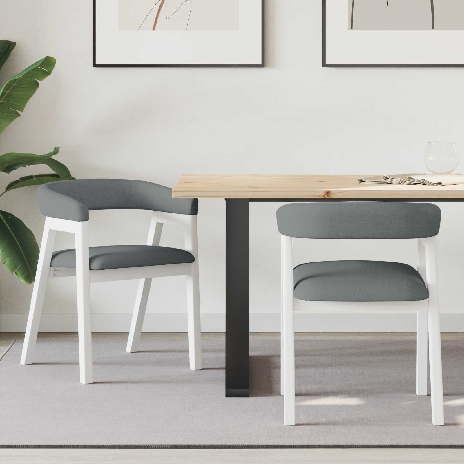 Καρέκλες φαγητού 2 pcs Λευκό 54 x 57 x 73 εκ