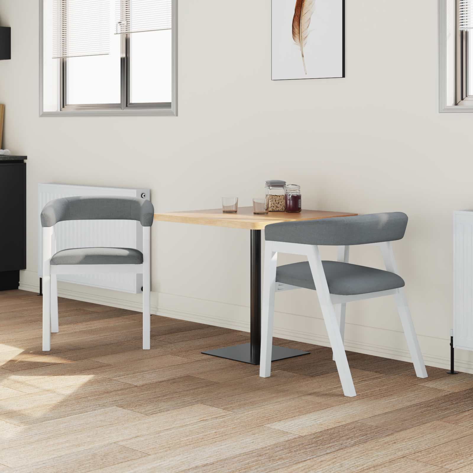 Καρέκλες φαγητού 2 pcs Λευκό 54 x 57 x 73 εκ