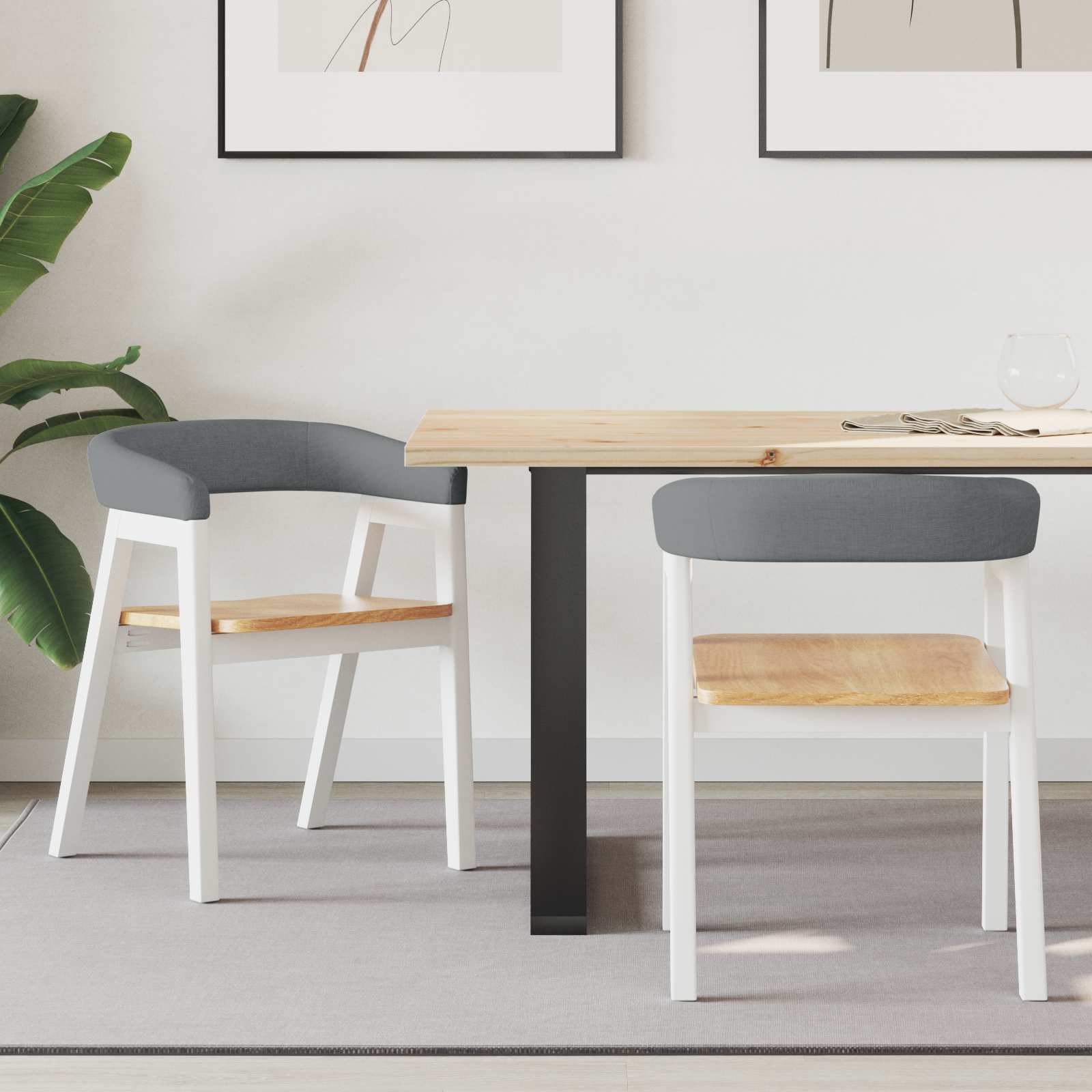 Καρέκλες φαγητού 2 pcs Λευκό 54 x 57 x 73 εκ