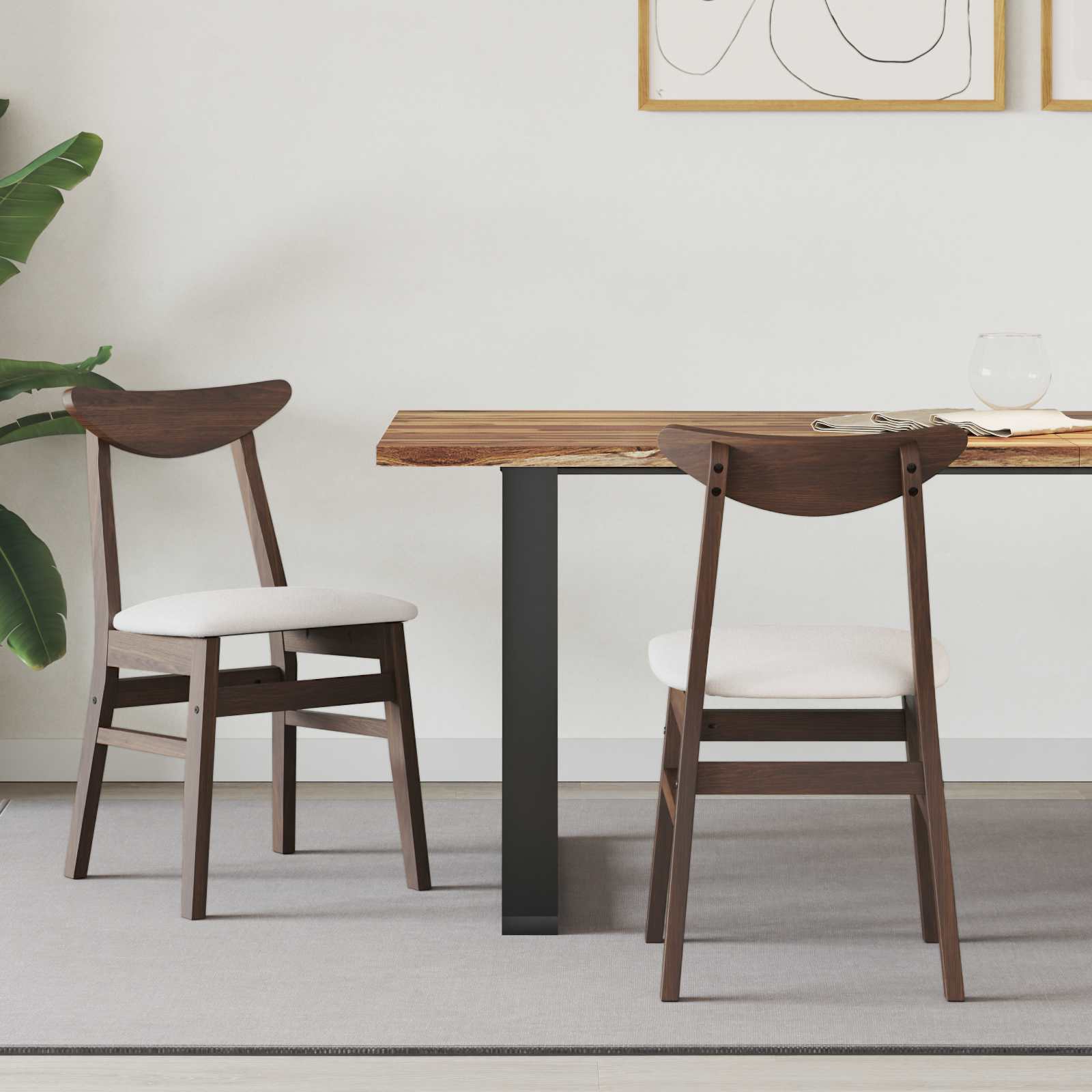 Καρέκλες φαγητού 2 pcs Ανοιχτό καφέ 42 x 47.5 x 81 εκ