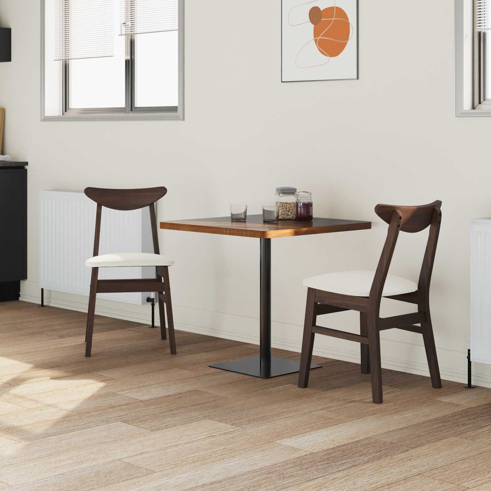 Καρέκλες φαγητού 2 pcs Ανοιχτό καφέ 42 x 47.5 x 81 εκ