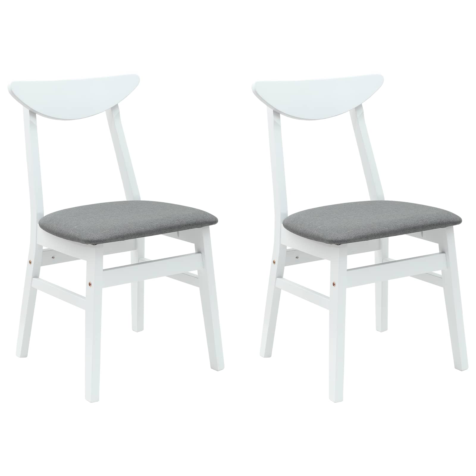 Καρέκλες φαγητού 2 pcs Λευκό 42 x 47.5 x 81 εκ
