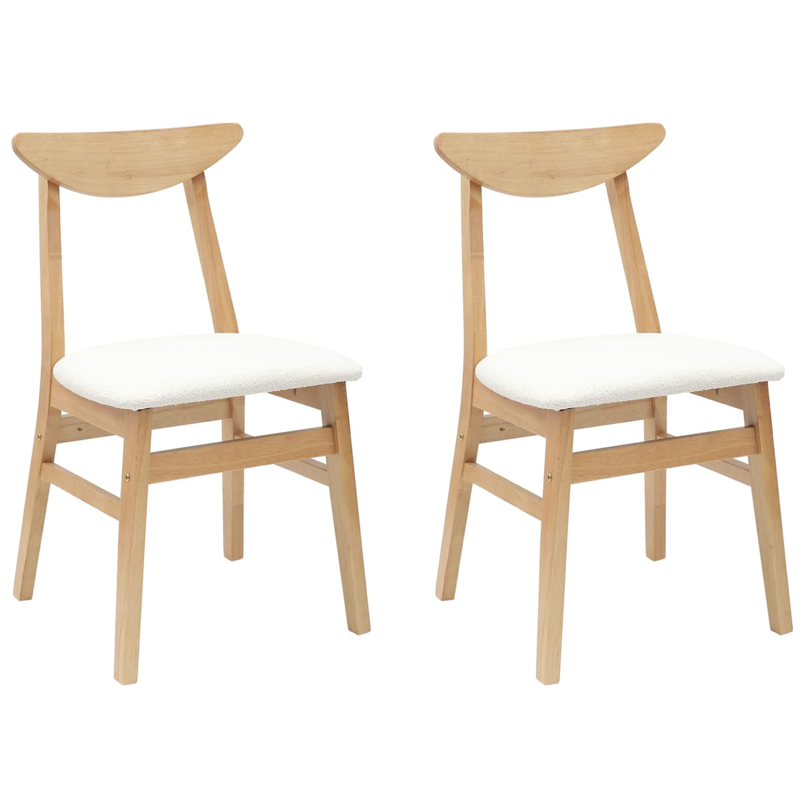 Καρέκλες φαγητού 2 pcs Φυσικό 42 x 47.5 x 81 εκ