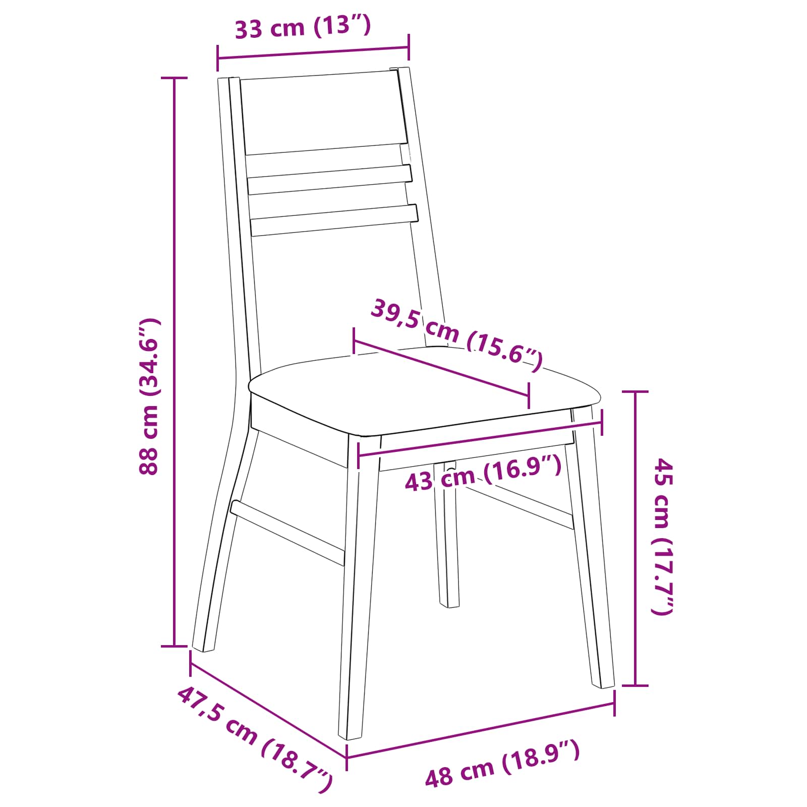 Καρέκλες φαγητού 2 pcs Ανοιχτό καφέ 43 x 54 x 89 εκ.